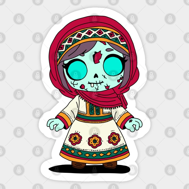 Cute Tajikistani Zombie Sticker by H. R. Sinclair